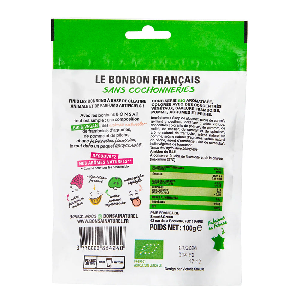 BONSAÏ : Bonbons multi-fruits bio & vegan : 100g