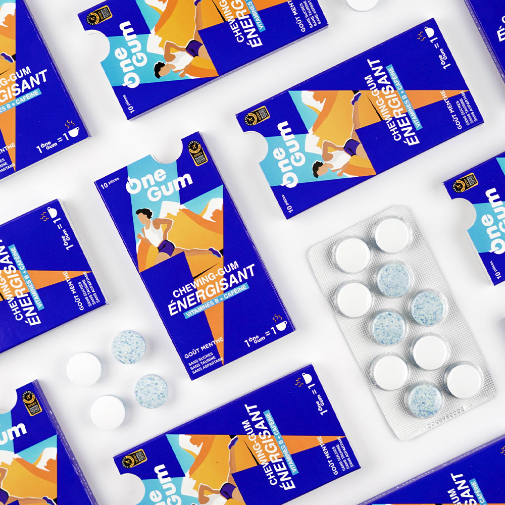 OneGum : Le chewing-gum énergisant : 5 paquets de 10 gommes à mâcher