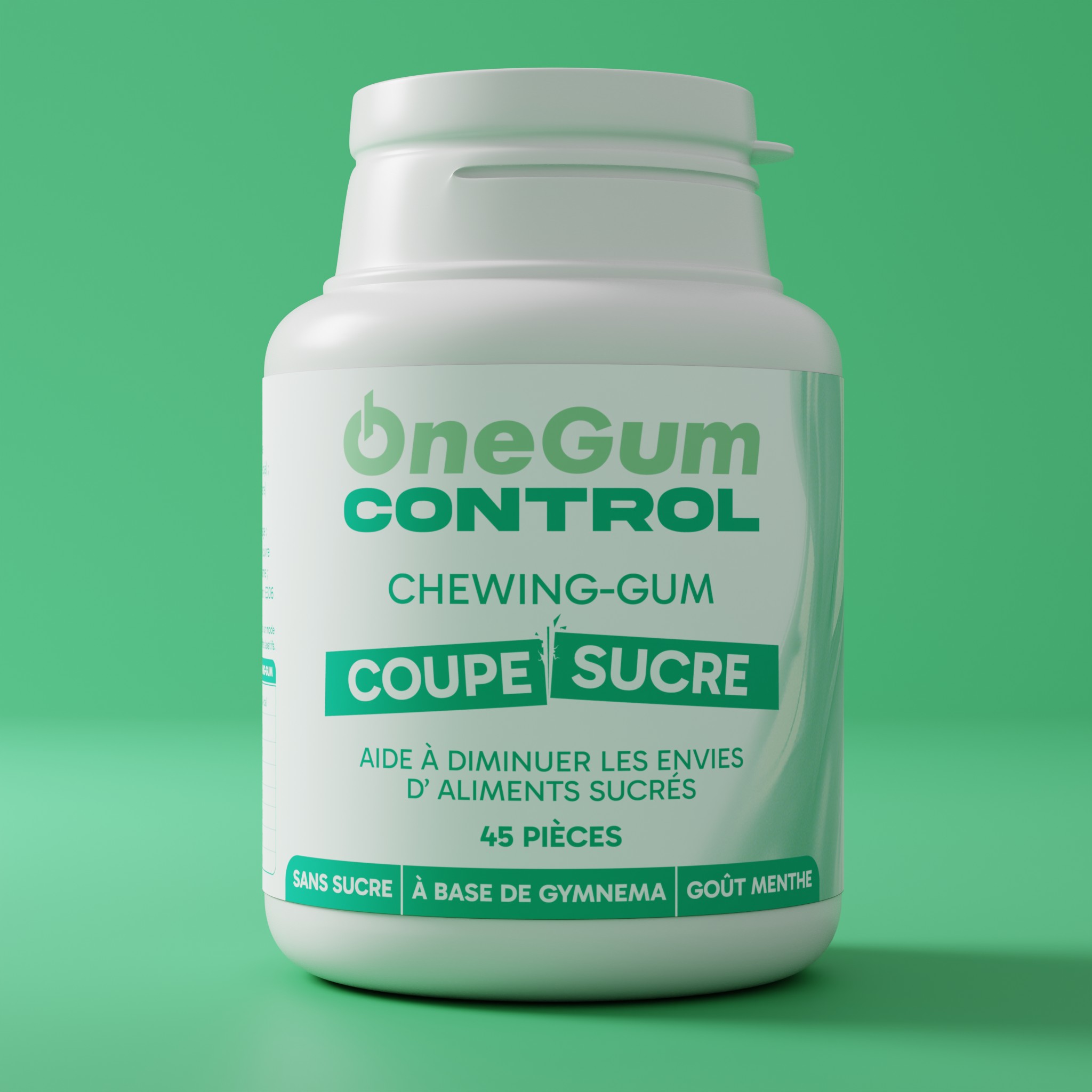 OneGum CONTROL : Coupe Sucre : boîte de 45 chewing-gums