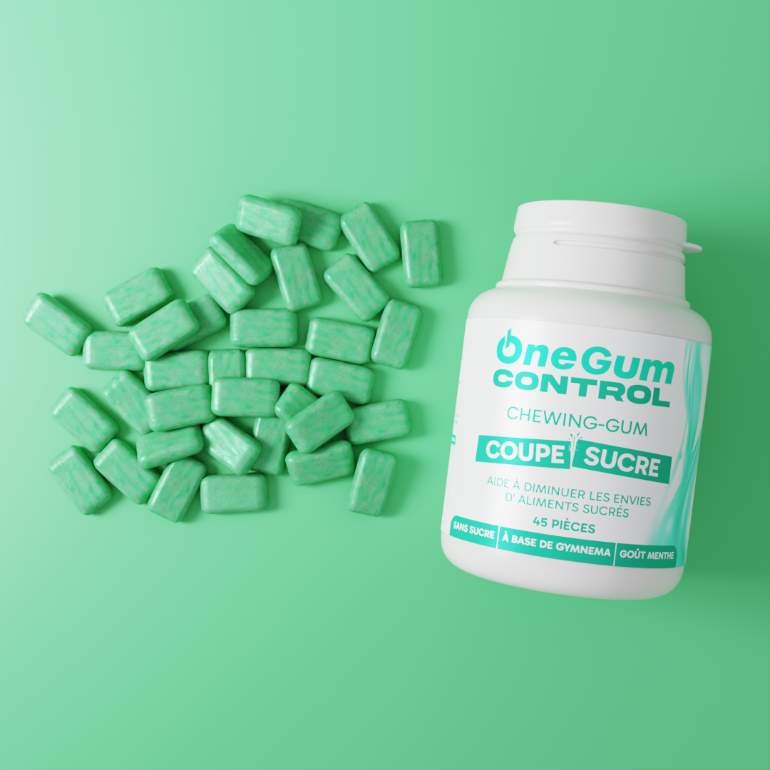 OneGum CONTROL : Coupe Sucre : boîte de 45 chewing-gums